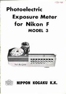 Nikon Exposure Meters - misc manual. Camera Instructions.